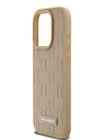 Karl Lagerfeld PU Leder Monogramm Metall Logo MagSafe Back Cover für iPhone 14 Pro Max Beige Karl Lagerfeld