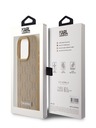 Karl Lagerfeld PU Leder Monogramm Metall Logo MagSafe Back Cover für iPhone 14 Pro Max Beige Karl Lagerfeld