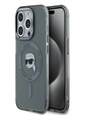 Karl Lagerfeld Karl Lagerfeld IML Karl Head Metallrahmen MagSafe Back Cover für iPhone 15 Pro Max Schwarz