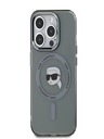 Karl Lagerfeld Karl Lagerfeld IML Karl Head Metallrahmen MagSafe Back Cover für iPhone 15 Pro Max Schwarz
