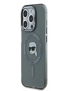 Karl Lagerfeld Karl Lagerfeld IML Karl Head Metallrahmen MagSafe Back Cover für iPhone 15 Pro Max Schwarz