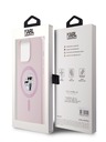Karl Lagerfeld Liquid Silicone Karl und Choupette Magsafe Back Cover für iPhone 15 Pro Rosa Karl Lagerfeld