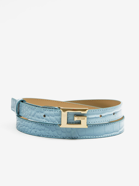 Guess Hellblauer Damengürtel mit Krokodilmuster Guess
