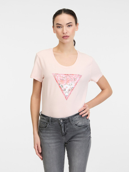 Guess Hellrosa Damen-Shirt aus Satin von Guess