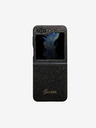 Guess Guess PC/TPU Glitter Flakes Metall Logo Back Cover für Samsung Galaxy Z Flip 5 Schwarz