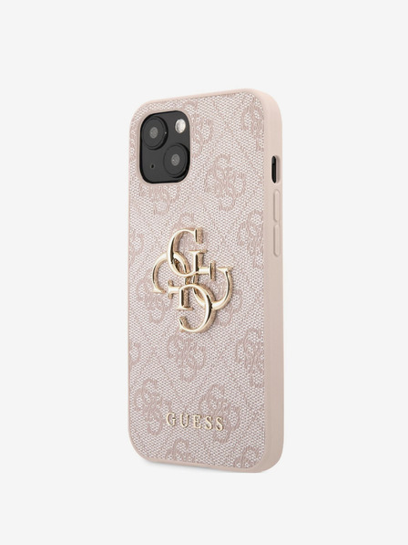 Guess Guess PU 4G Metall-Logo-Rückseite für iPhone 13 Pink