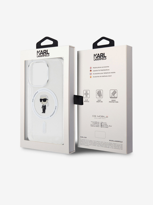 Karl Lagerfeld Karl Lagerfeld IML Ikonik MagSafe Back Cover für iPhone 15 Pro Transparent