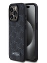 Karl Lagerfeld PU Leder Monogramm Metall Logo Magsafe Back Cover für iPhone 15 Pro Max Schwarz Karl Lagerfeld