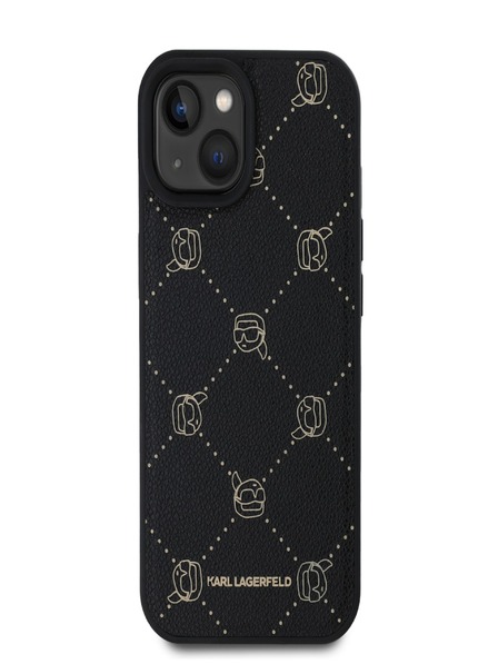 Karl Lagerfeld PU Karl Heads Pattern Magsafe Back Cover für iPhone 15 Schwarz Karl Lagerfeld
