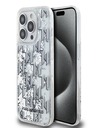 Karl Lagerfeld Liquid Glitter Monogram Gradient Back Cover für iPhone 14 Pro Weiß Karl Lagerfeld