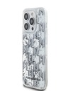 Karl Lagerfeld Liquid Glitter Monogram Gradient Back Cover für iPhone 14 Pro Weiß Karl Lagerfeld