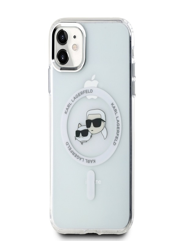 Karl Lagerfeld Karl Lagerfeld IML K&CH Heads Metallrahmen MagSafe Back Cover für iPhone 11 Transparent