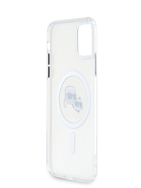 Karl Lagerfeld Karl Lagerfeld IML K&CH Heads Metallrahmen MagSafe Back Cover für iPhone 11 Transparent