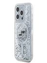 Karl Lagerfeld Karl Lagerfeld Liquid Glitter Karl und Choupette Köpfe MagSafe Back Cover für iPhone 15 Pro Transparent