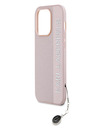 Karl Lagerfeld Karl Lagerfeld PU Saffiano Rhinestone Charm Back Cover für iPhone 14 Pro Rosa
