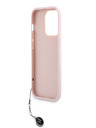Karl Lagerfeld Karl Lagerfeld PU Saffiano Rhinestone Charm Back Cover für iPhone 14 Pro Rosa