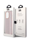 Karl Lagerfeld Karl Lagerfeld PU Saffiano Rhinestone Charm Back Cover für iPhone 14 Pro Rosa