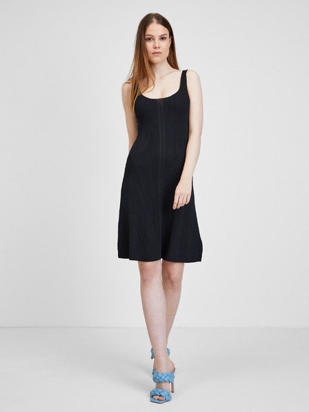 Guess Schwarzes Damen-Rippenkleid Guess Lucille