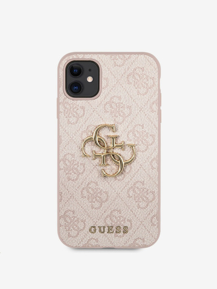 Guess Guess PU 4G Metall-Logo-Rückseite für iPhone 11 Rosa