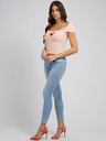 Guess Hellrosa Damen T-Shirt mit Rippenbündchen und Schleife Guess Valeriana