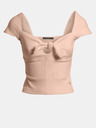 Guess Hellrosa Damen T-Shirt mit Rippenbündchen und Schleife Guess Valeriana