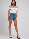 Guess Weißes geripptes Damen-Shirt mit Schleife Guess Valeriana