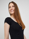 Guess Schwarzes geripptes ärmelloses Damen-Kleid Guess Charlotte