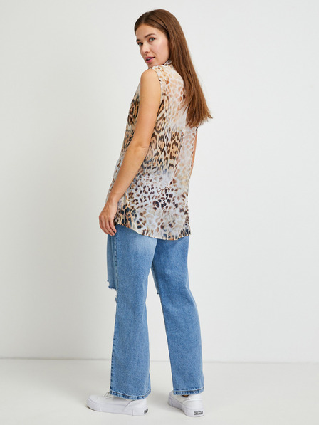 Guess Hellbraunes gemustertes Damen-Shirt von Guess
