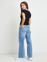 Guess Schwarzes geripptes Damen-Cropped-Shirt Guess