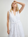 Guess Weißes kurzes Damen-Spitzenkleid mit Krawatte Guess Mykonos