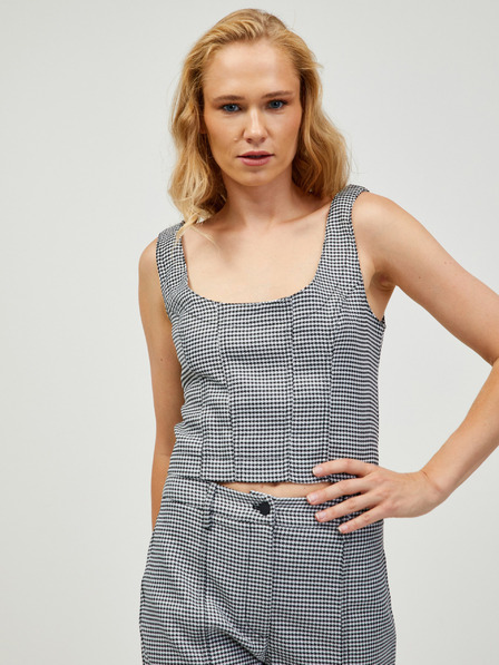 Guess Schwarz kariertes Top Guess Aude
