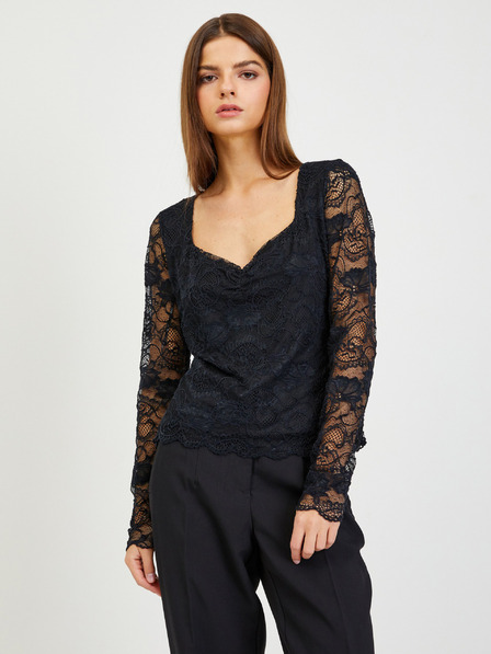 Guess Schwarzes Damen-Spitzenshirt Guess Gemma