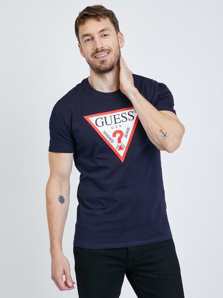 Guess Dunkelblaues Guess-T-Shirt für Herren