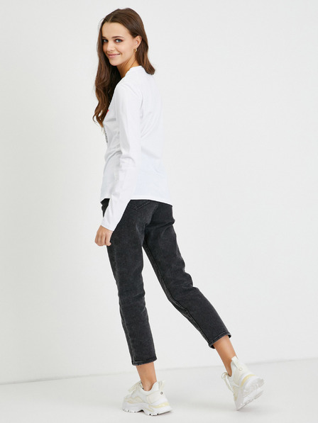 Guess Weißes Damen-Langarm-T-Shirt Guess Icon