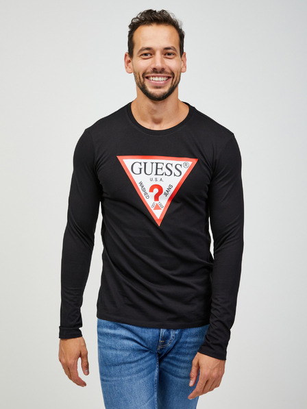 Guess Schwarzes Guess Herren-Langarmhemd