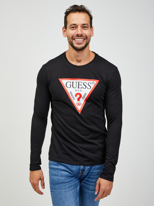 Guess Schwarzes Guess Herren-Langarmhemd