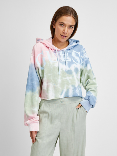 Guess Grüner und blauer Guess Batik-Kapuzenpullover für Damen
