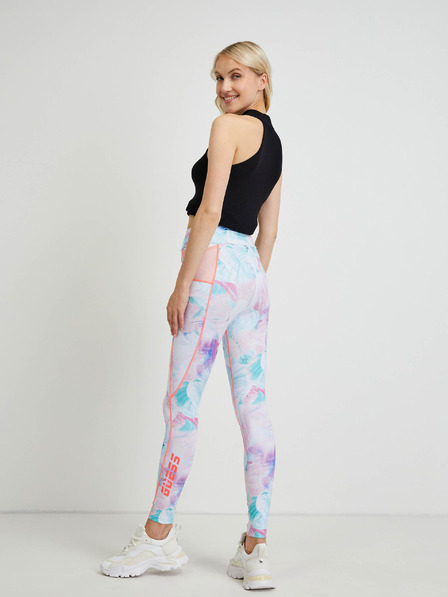 Guess Rosa, blau und weiß gemusterte Damen-Leggings Guess Alice