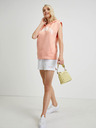 Guess Aprikosenfarbener ärmelloser Damen-Kapuzenpullover Guess Camilla