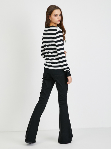 Guess Weiß-schwarz gestreifter Damen-Pullover Guess Pascale