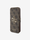 Guess Guess PU-Leder 4G Metall-Logo Book Case für iPhone 15 Pro Max Braun