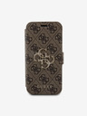 Guess Guess PU-Leder 4G Metall-Logo Book Case für iPhone 15 Pro Max Braun