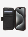 Guess Guess PU-Leder 4G Metall-Logo Book Case für iPhone 15 Pro Max Braun