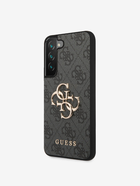 Guess PU 4G Metal Logo Back Cover for Samsung Galaxy S23 Grey Phone Case
