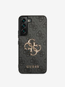 Guess PU 4G Metal Logo Back Cover for Samsung Galaxy S23 Grey Phone Case