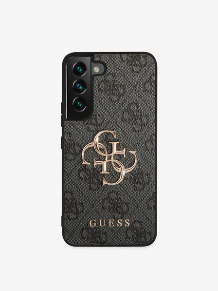 Guess PU 4G Metal Logo Back Cover for Samsung Galaxy S23 Grey Phone Case