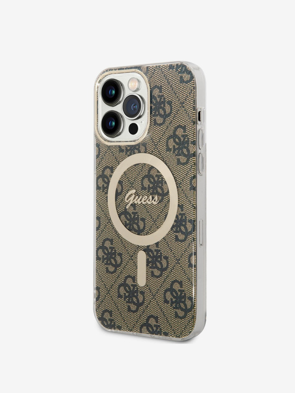 Guess Guess IML 4G MagSafe Rückwand für iPhone 14 Pro Max Braun