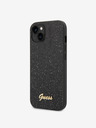 Guess Guess PC/TPU Glitter Flakes Metall-Logo-Rückseite für iPhone 14 Schwarz