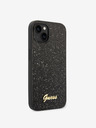 Guess Guess PC/TPU Glitter Flakes Metall-Logo-Rückseite für iPhone 14 Schwarz