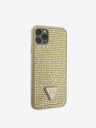 Guess Guess Strasssteinchen Dreieck Metall Logo Hülle für iPhone 11 Pro Max Gold
